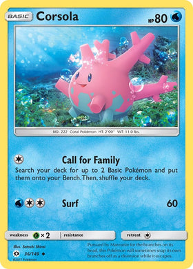 Corsola [36/149] [Sun & Moon Base Set]