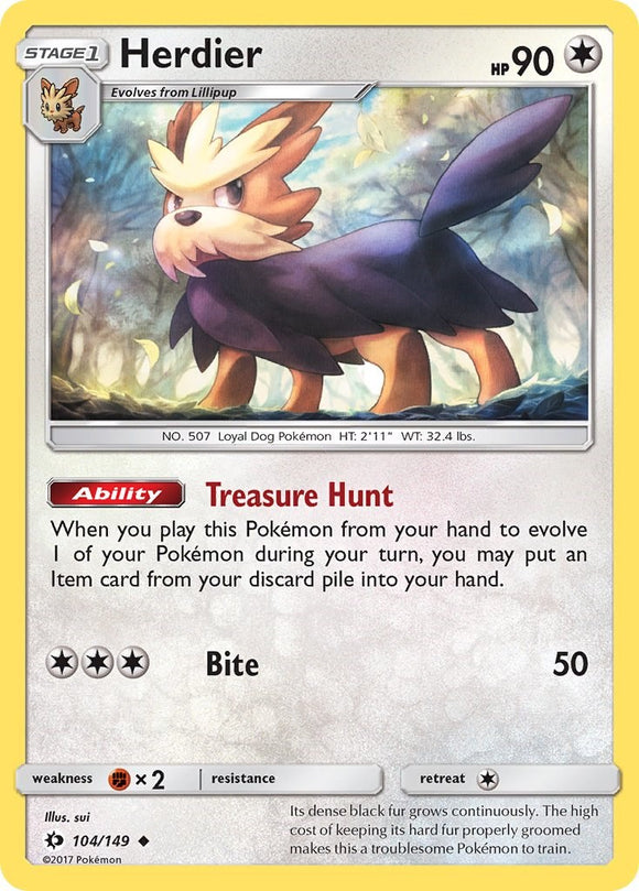 Herdier [104/149] [Sun & Moon Base Set]