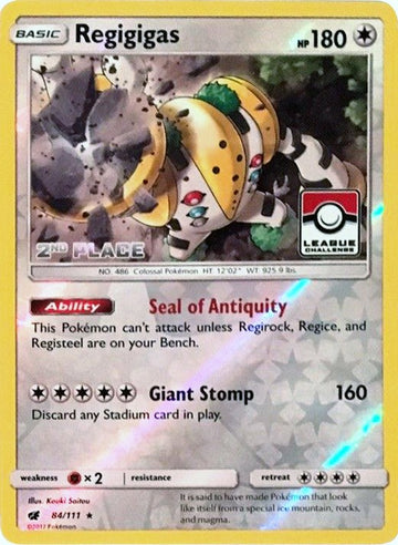 Regigigas (League Challenge) [2nd Place] [084/111] [League & Championship Cards] Reverse Holofoil