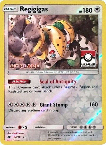 Regigigas (League Challenge) [4th Place] [084/111] [League & Championship Cards] Reverse Holofoil
