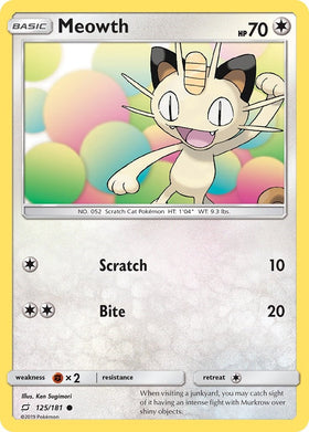Meowth [125/181] [Team Up] Reverse Holofoil