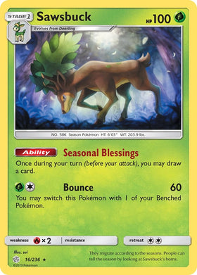 Sawsbuck [16/236] [Cosmic Eclipse] Reverse Holofoil