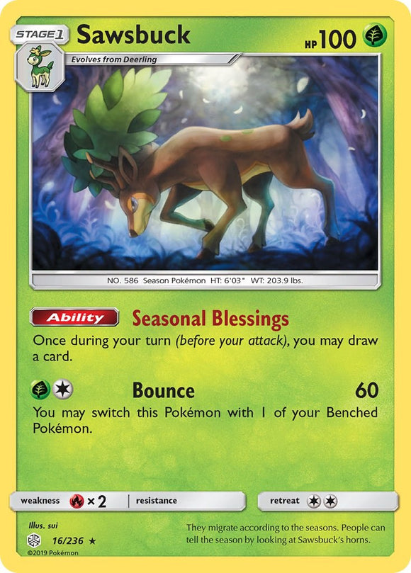 Sawsbuck [16/236] [Cosmic Eclipse] Reverse Holofoil