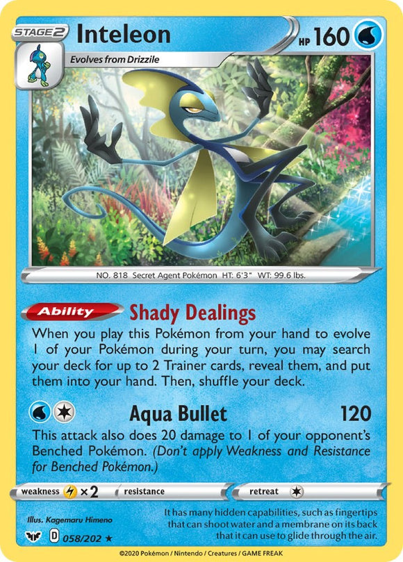 Inteleon [058/202] [Sword & Shield Base Set] Reverse Holofoil
