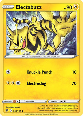 Electabuzz [058/192] [Rebel Clash] Reverse Holofoil
