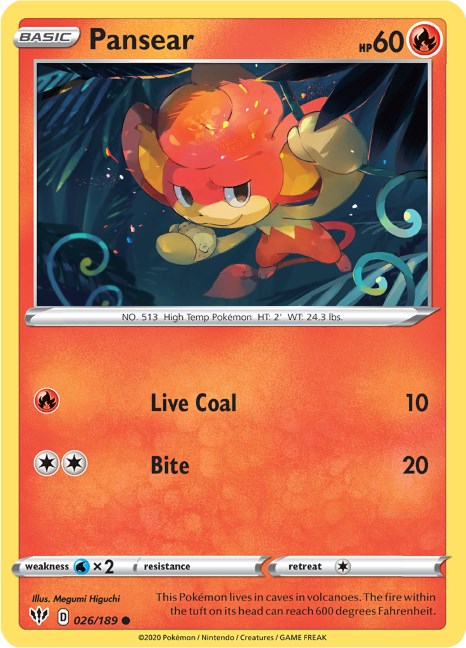 Pansear [026/189] [Darkness Ablaze] Reverse Holofoil