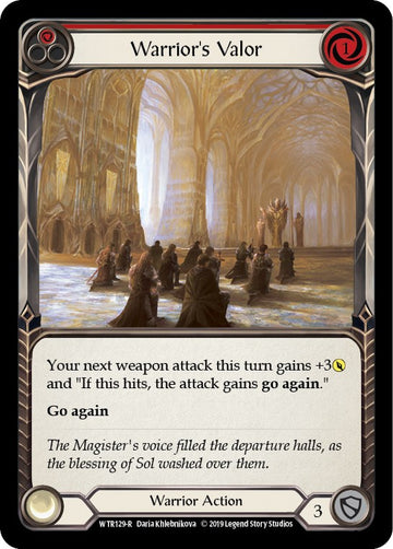 Warrior's Valor (Red) [WTR129] [Welcome to Rathe] Unlimited Edition Rainbow Foil