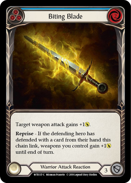 Biting Blade (Blue) [WTR137] [Welcome to Rathe] Unlimited Edition Rainbow Foil