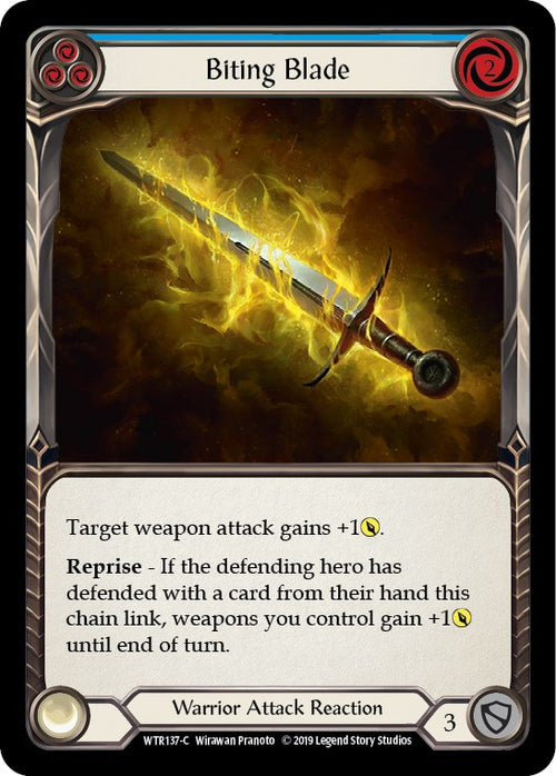 Biting Blade (Blue) [WTR137] [Welcome to Rathe] Unlimited Edition Rainbow Foil