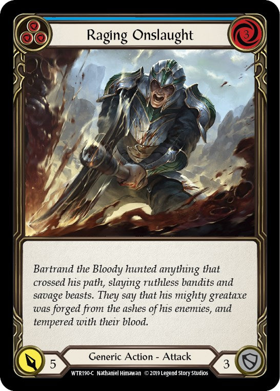 Raging Onslaught (Blue) [WTR190] [Welcome to Rathe] 1st Edition Rainbow Foil