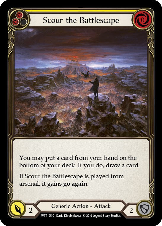 Scour the Battlescape (Yellow) [WTR195] [Welcome to Rathe] 1st Edition Rainbow Foil
