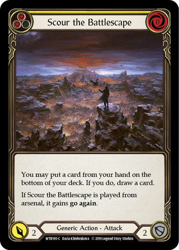 Scour the Battlescape (Yellow) [WTR195] [Welcome to Rathe] 1st Edition Rainbow Foil