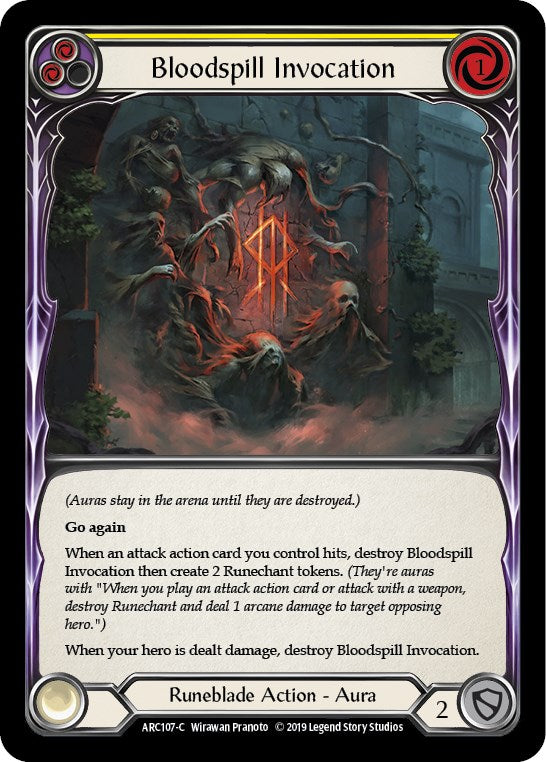 Bloodspill Invocation (Yellow) [ARC107] [Arcane Rising] 1st Edition Normal