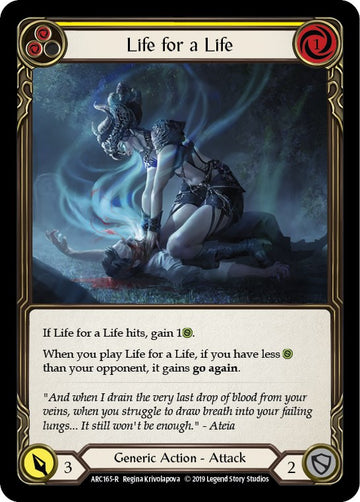 Life for a Life (Yellow) [ARC165] [Arcane Rising] 1st Edition Normal