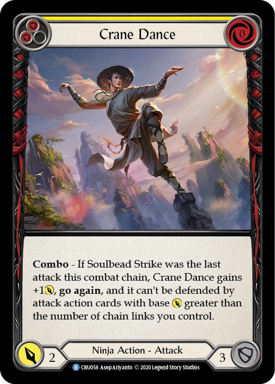 Crane Dance (Yellow) [CRU058] [Crucible of War] 1st Edition Rainbow Foil