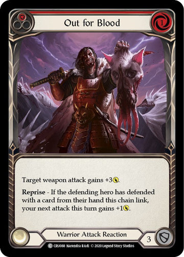 Out for Blood (Red) [CRU088] [Crucible of War] Unlimited Edition Rainbow Foil