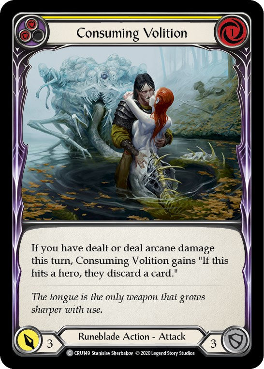 Consuming Volition (Yellow) [CRU149] [Crucible of War] Unlimited Edition Rainbow Foil