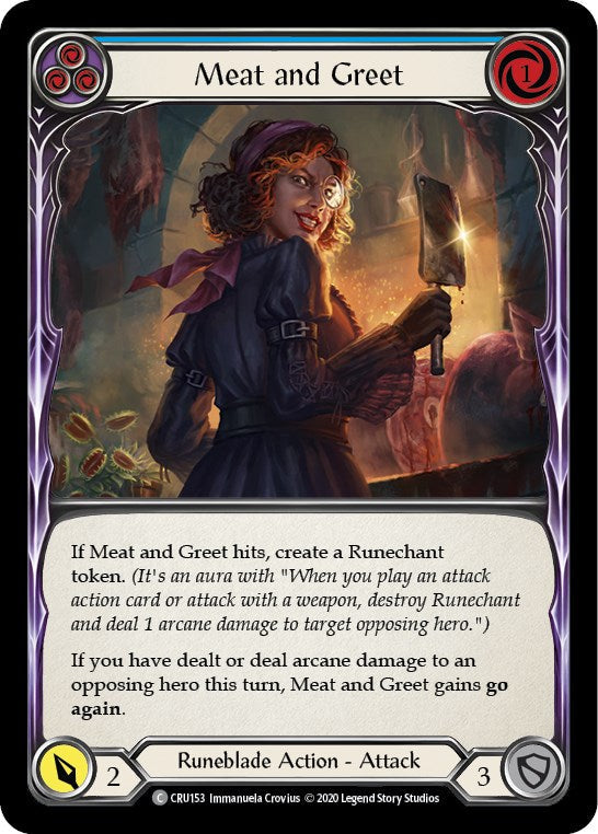 Meat and Greet (Blue) (Rainbow Foil) [CRU153-RF] Unlimited Rainbow Foil