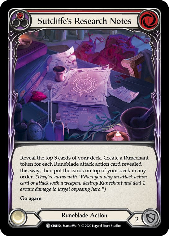 Sutcliffe's Research Notes (Red) [CRU154] [Crucible of War] 1st Edition Normal