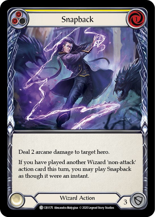 Snapback (Yellow) (Rainbow Foil) [CRU175-RF] Unlimited Rainbow Foil