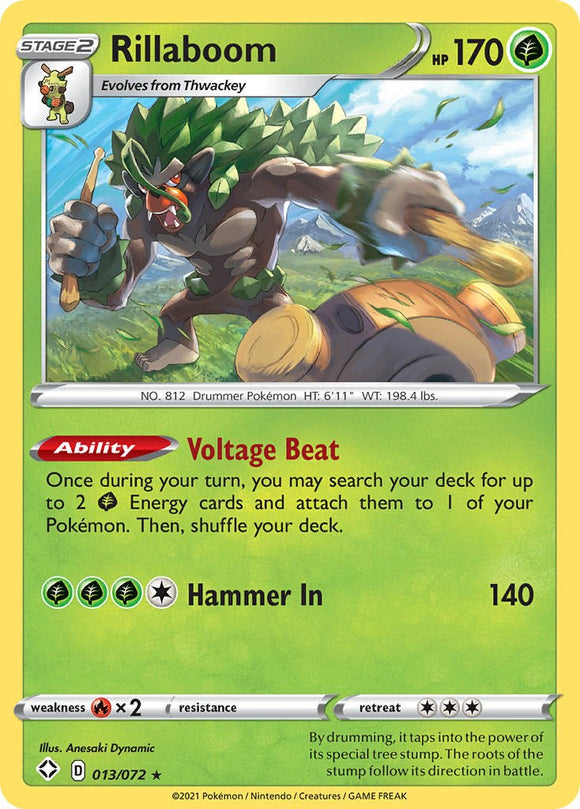 Rillaboom [013/072] [Shining Fates] Reverse Holofoil
