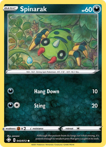 Spinarak [043/072] [Shining Fates] Reverse Holofoil