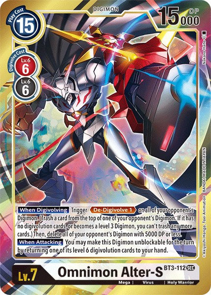 Omnimon Alter-S (Secret Rare) (Alternate Art) [BT3-112] [Release Special Booster 1.5] Foil