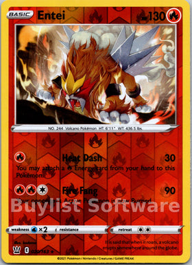 Entei [020/163] [Battle Styles] Reverse Holofoil