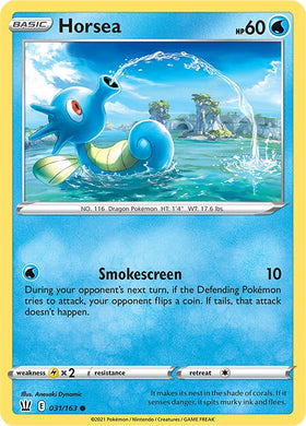 Horsea [031/163] [Battle Styles] Reverse Holofoil