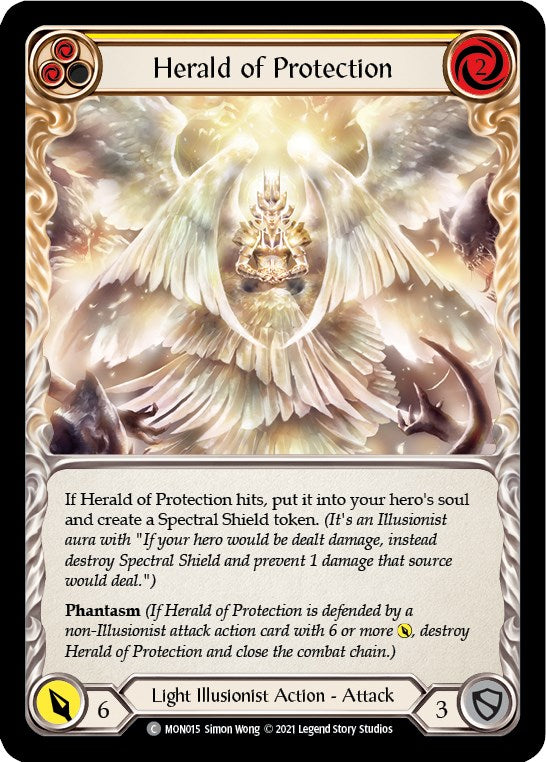 Herald of Protection (Yellow) [MON015] [Monarch] 1st Edition Normal