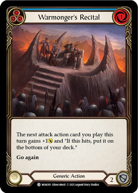 Warmonger's Recital (Blue) [MON301] [Monarch] Unlimited Edition Normal
