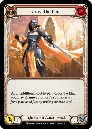 Cross the Line (Red) [MON045] [Monarch] 1st Edition Rainbow Foil