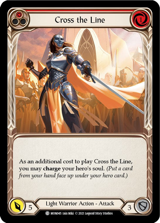 Cross the Line (Red) [MON045] [Monarch] Unlimited Edition Rainbow Foil