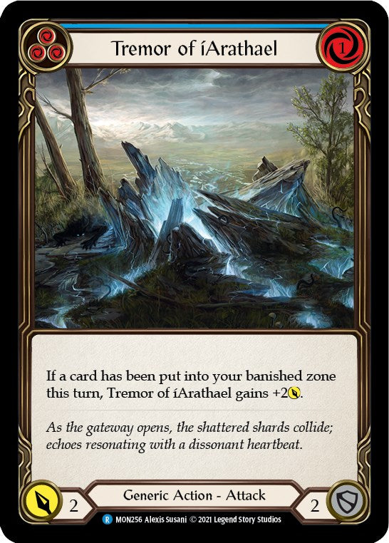 Tremor of iArathael (Blue) [MON256] [Monarch] 1st Edition Rainbow Foil