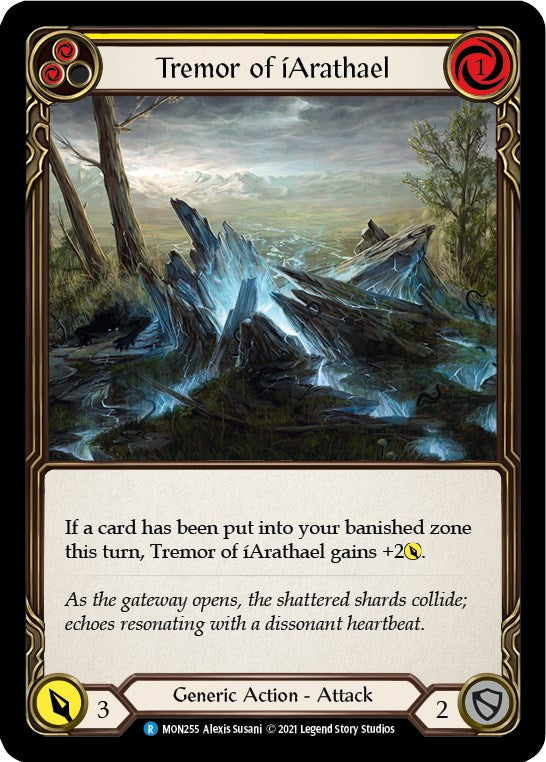 Tremor of iArathael (Yellow) [MON255] [Monarch] Unlimited Edition Rainbow Foil