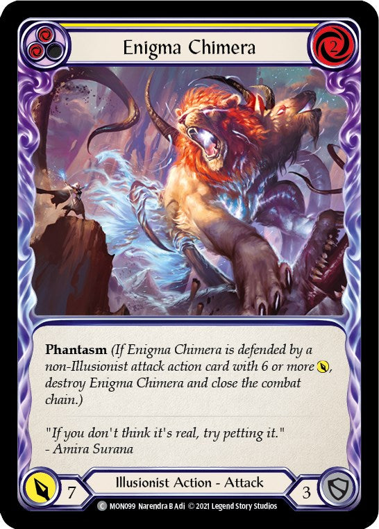 Enigma Chimera (Yellow) [MON099] [Monarch] Unlimited Edition Rainbow Foil