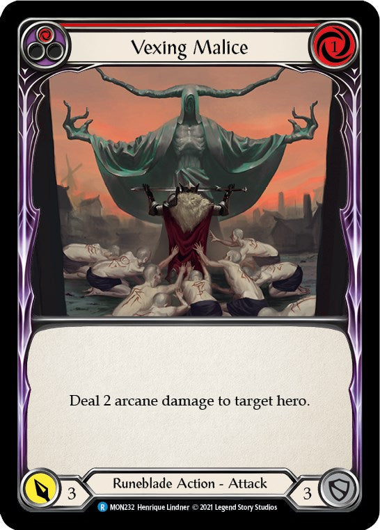 Vexing Malice (Red) [MON232] [Monarch] Unlimited Edition Rainbow Foil