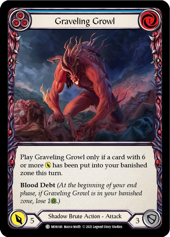Graveling Growl (Blue) [MON146] [Monarch] Unlimited Edition Rainbow Foil