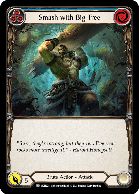 Smash with Big Tree (Blue) [MON228] [Monarch] Unlimited Edition Rainbow Foil