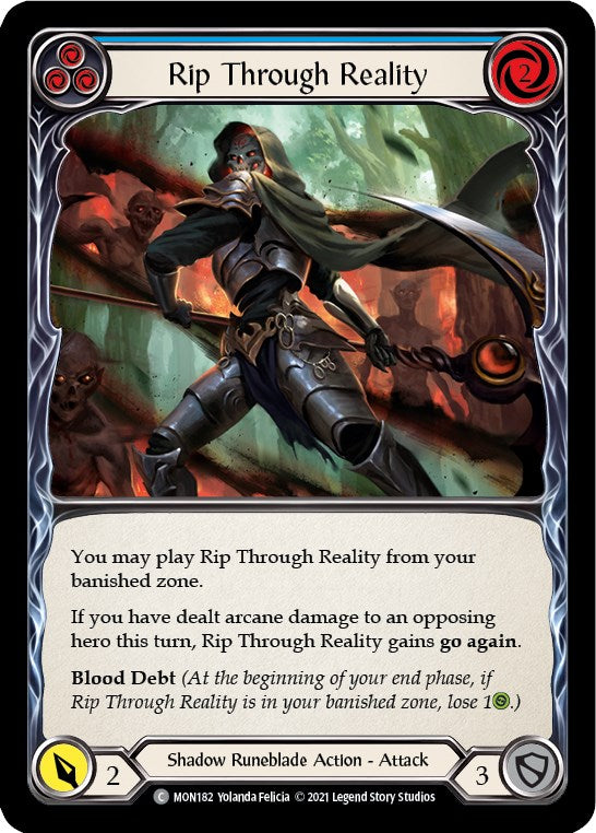 Rip Through Reality (Blue) [MON182] [Monarch] Unlimited Edition Rainbow Foil