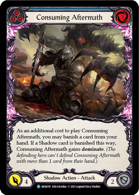 Consuming Aftermath (Blue) [MON197] [Monarch] Unlimited Edition Rainbow Foil