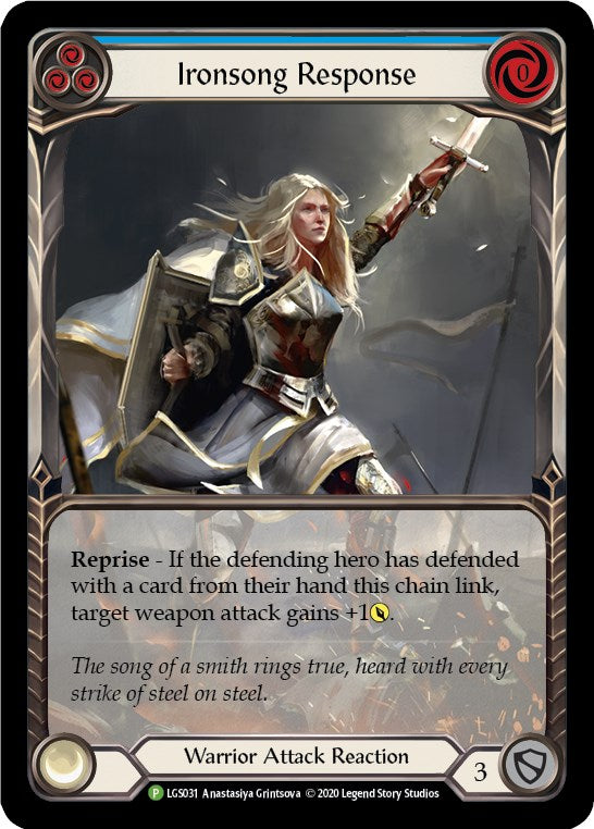 Ironsong Response (Blue) - LGS031 [LGS031] [Flesh and Blood: Promo Cards] Rainbow Foil