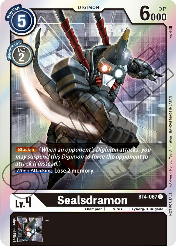Sealsdramon (Event Pack 1) [BT4-067] [Great Legend] Foil