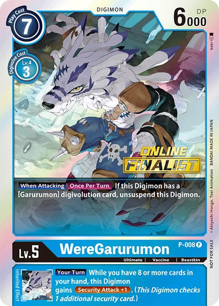 WereGarurumon (2021 Championship Online Regional) [Online Finalist] [P-008] [Digimon Promotion Cards] Foil