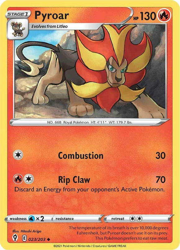 Pyroar [023/203] [Evolving Skies] Reverse Holofoil