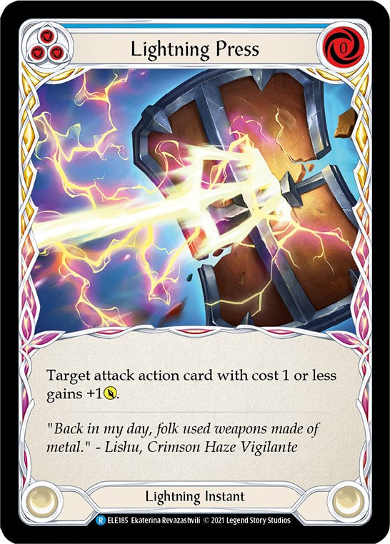 Lightning Press (Blue) [ELE185] [Tales of Aria] Unlimited Edition Rainbow Foil