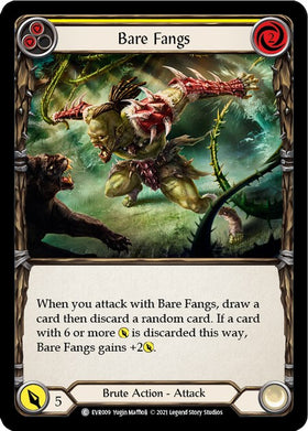 Bare Fangs (Yellow) [EVR009] [Everfest] 1st Edition Rainbow Foil