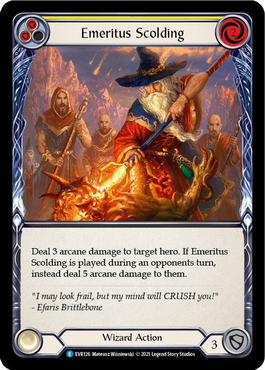 Emeritus Scolding (Yellow) [EVR126] [Everfest] 1st Edition Normal