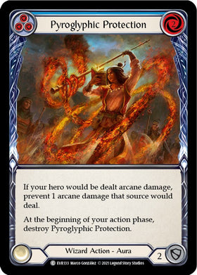 Pyroglyphic Protection (Blue) [EVR133] [Everfest] 1st Edition Rainbow Foil
