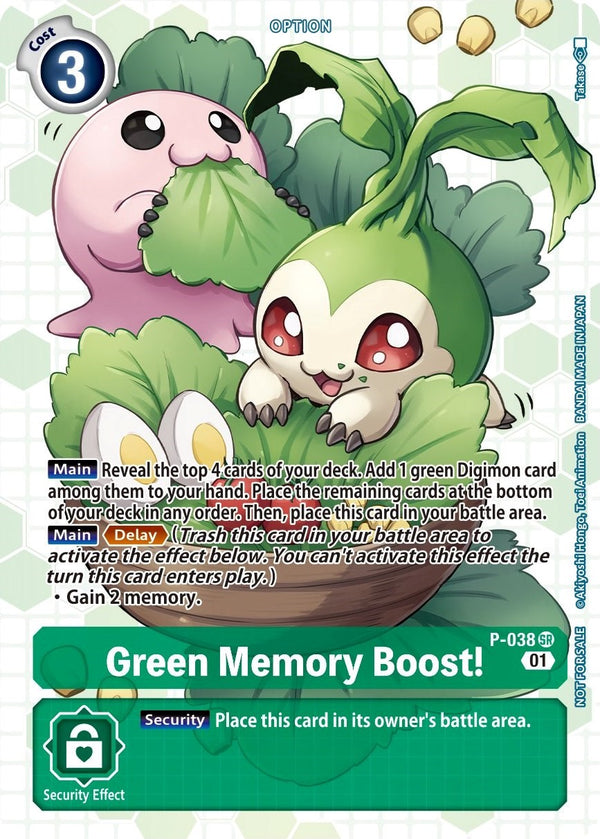 Green Memory Boost! (Next Adventure Box Promotion Pack) [P-038] [Digimon Promotion Cards] Foil